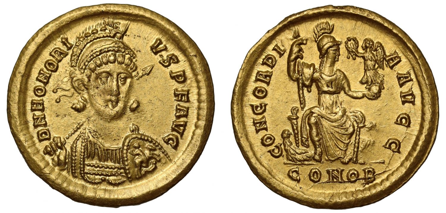 Honorius, Gold Solidus.