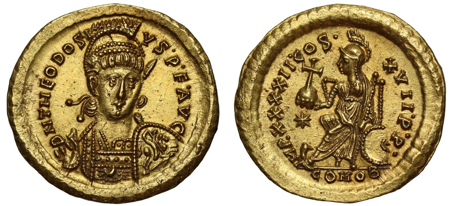 Theodosius II, Gold Solidus.