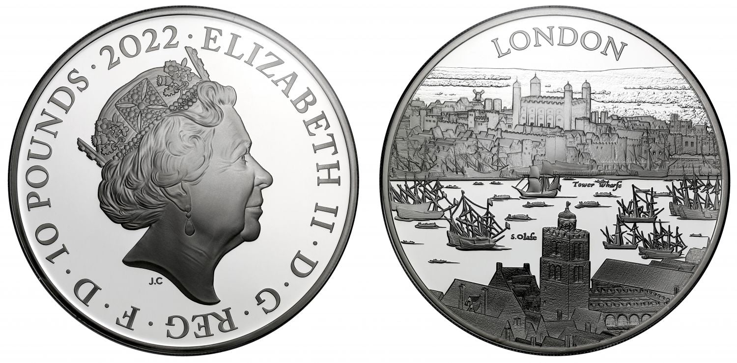 * QEII 2022 PF69 FDI silver 5oz City Views London
