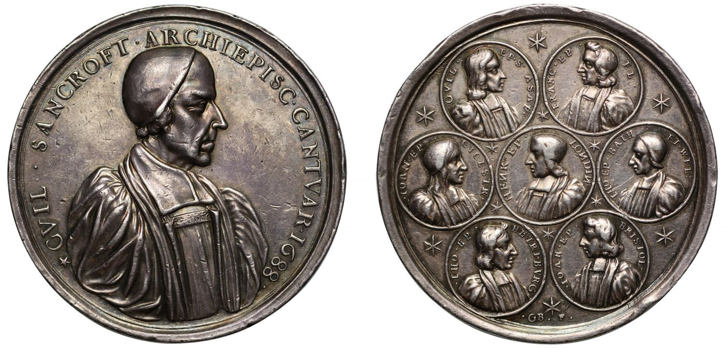 Archbishop William Sancroft and the Seven Bishops, 1688.