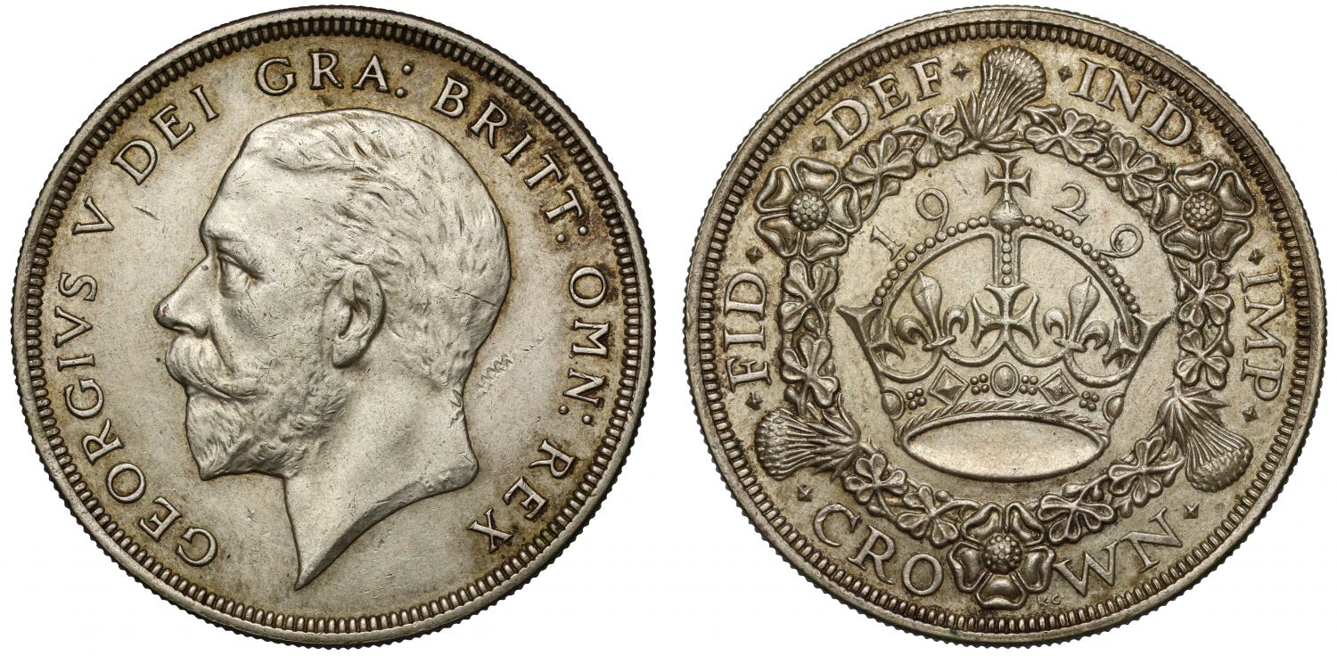 George V 1929 'Wreath' Crown, mintage only 4,994
