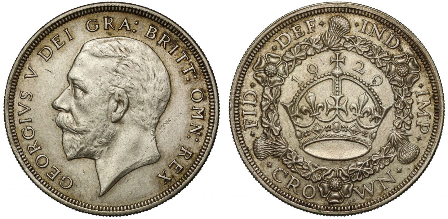 George V 1929 'Wreath' Crown, mintage only 4,994