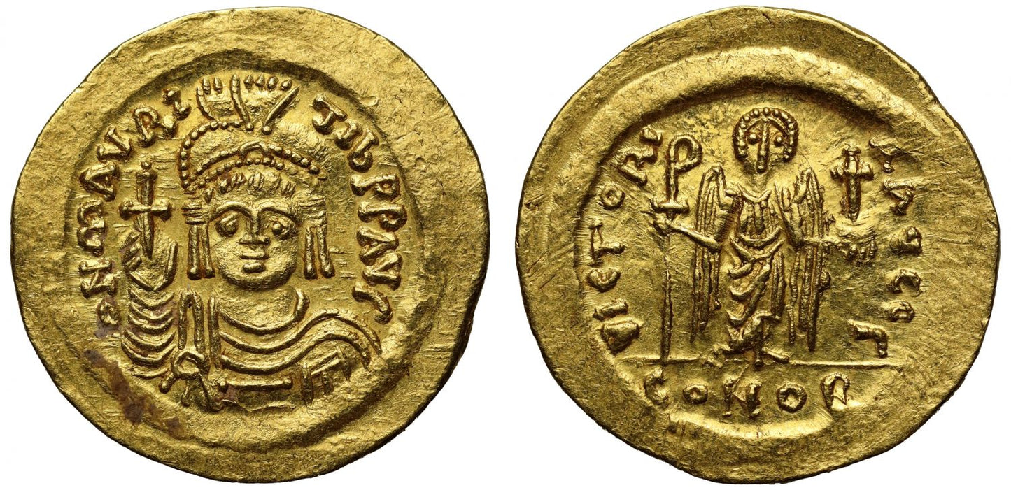 Maurice Tiberius, gold Solidus.