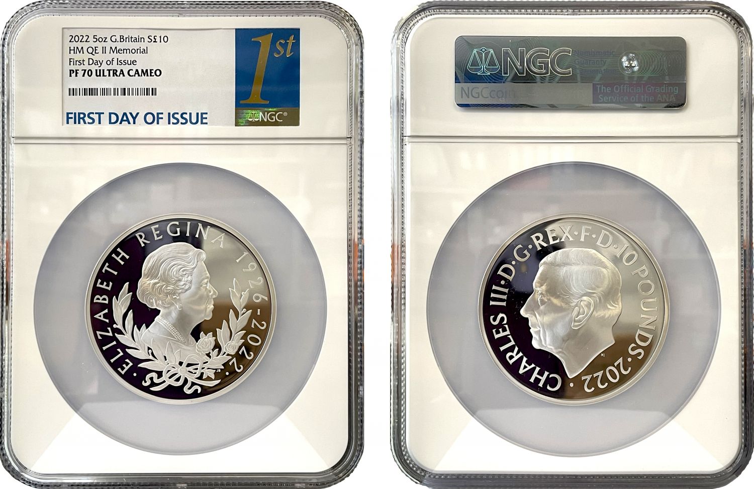 * Charles III 2022 silver PF69 FDI 5oz Queen Memorial